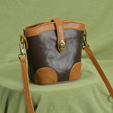 Cute Cowhide Leather Bucket Handbags